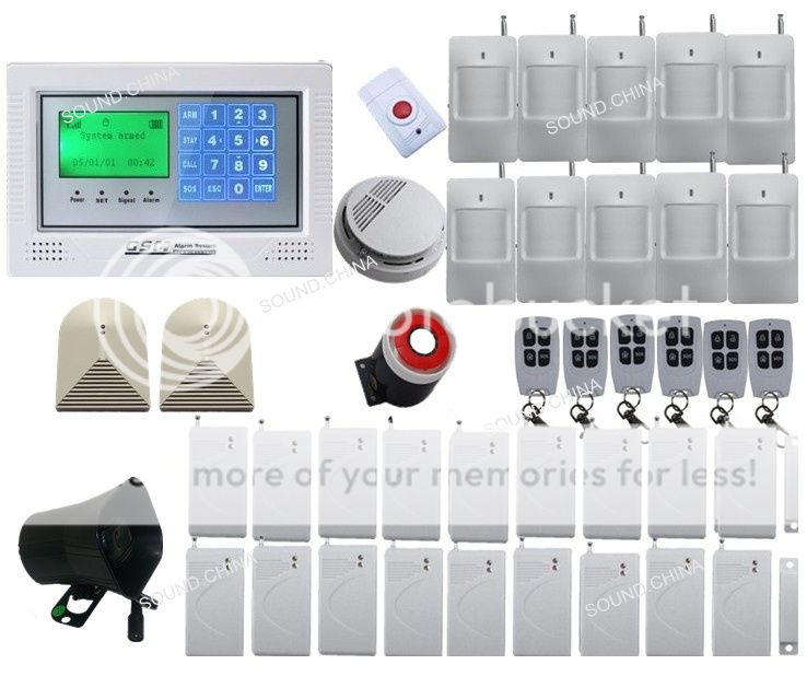 Wireless Wired Home Security LCD GSM Burglar Alarm System Touch Keypad Siren